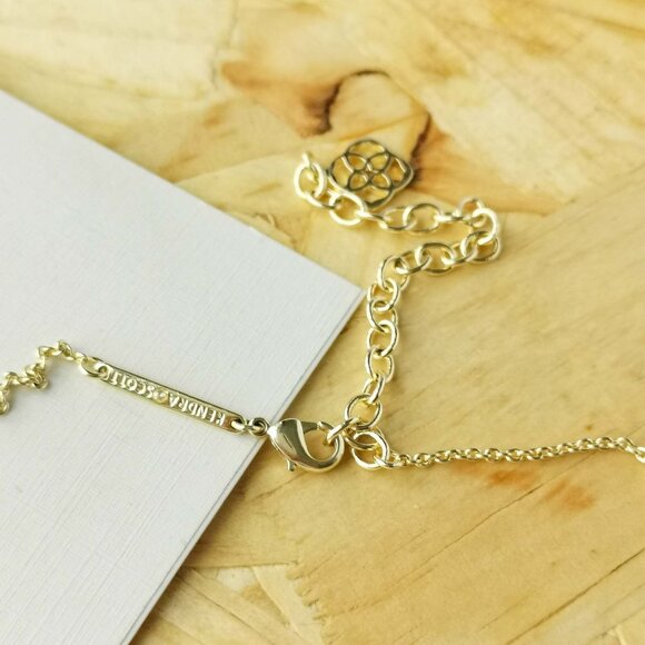 NEW | Kendra Scott Elisa Gold Aqua Kyocera Opal Necklace - Picture 2 of 3